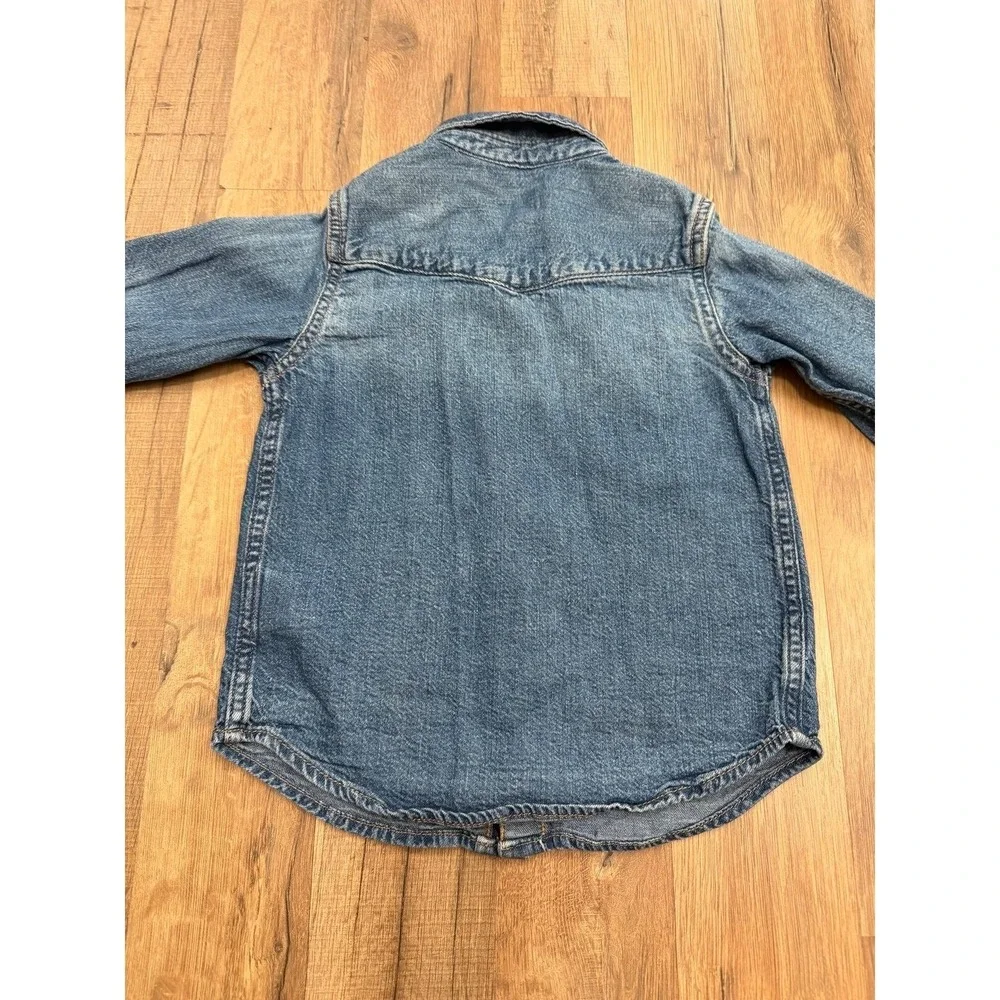 GAP Kids Denim Western Shirt 3 Years Snap Button Long Sleeve Blue Toddler